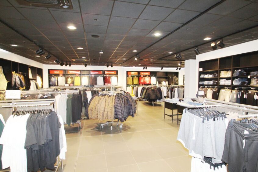 The upstairs retail area