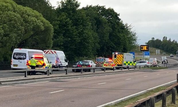 The crash on the A9. Image:  Willie White
