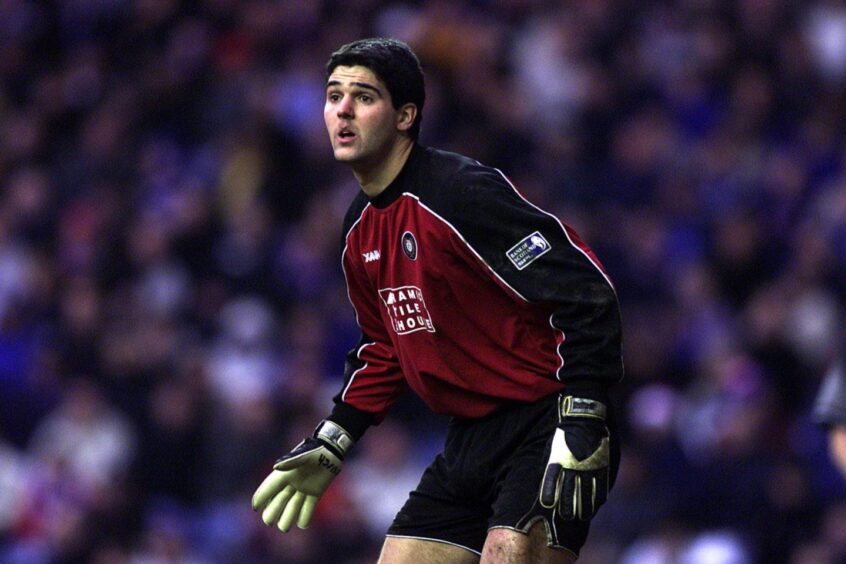 Julian Speroni in goal for Dundee. 