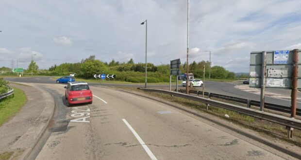 A921 Redhouse Roundabout near Kirkcaldy.