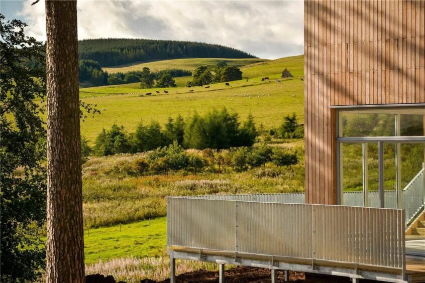 A balcony provides views of the Kinross-shire countryside.