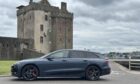 The Audi A6 Avant e-tron beside Broughty Castle. Image: Jack McKeown.