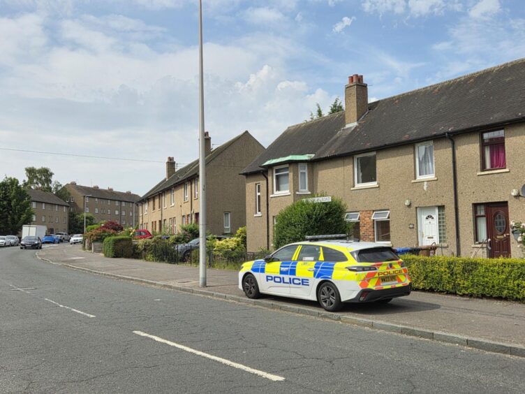 Police are still at the scene on Ballindean Road, Dundee 