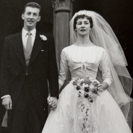 Bobby and Moyra Black on their wedding day in Arbroath in 1959