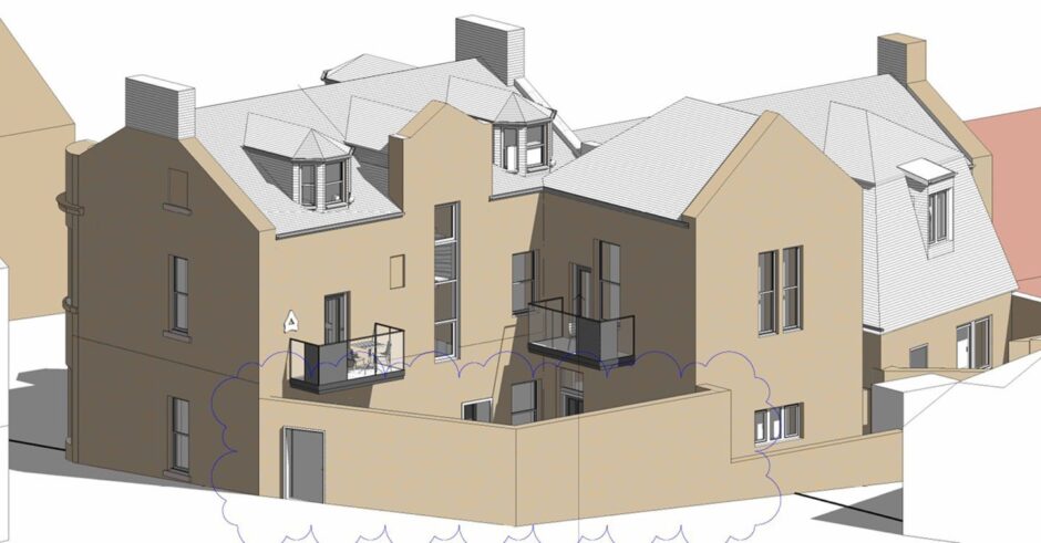 Brechin flats development for old council offices.