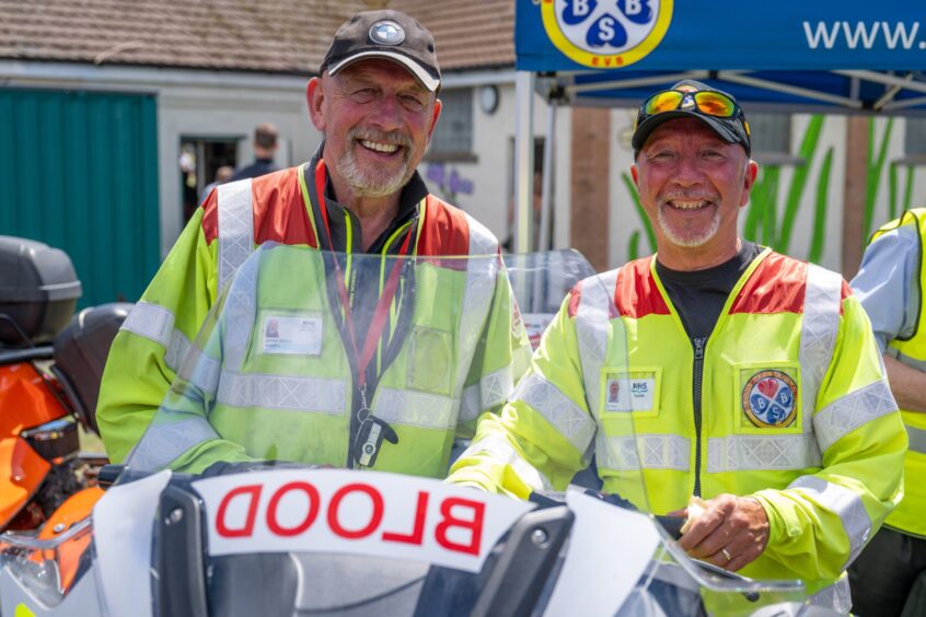 James Mahon and Eric Blyth from Blood Bikes Scotland.