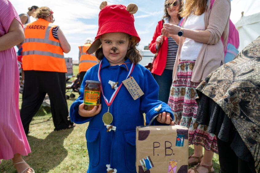 Effie Muir dressed as Paddington complete with a jar of marmalade at the Broughty Ferry Gala Summer Festival.