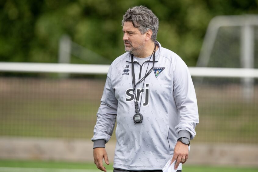 Iain Brunskill on the training pitch with Dunfermline.