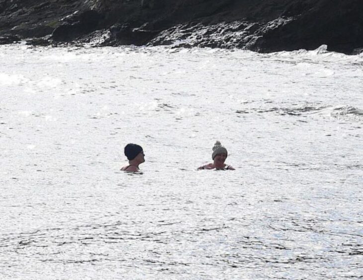 Swimmers at Kinghorn harbour