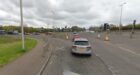 The slip road at Claverhouse Road to the A90 Forfar Road in Dundee.