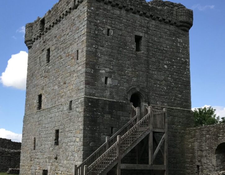 Tower at Loch Leven Castle. 