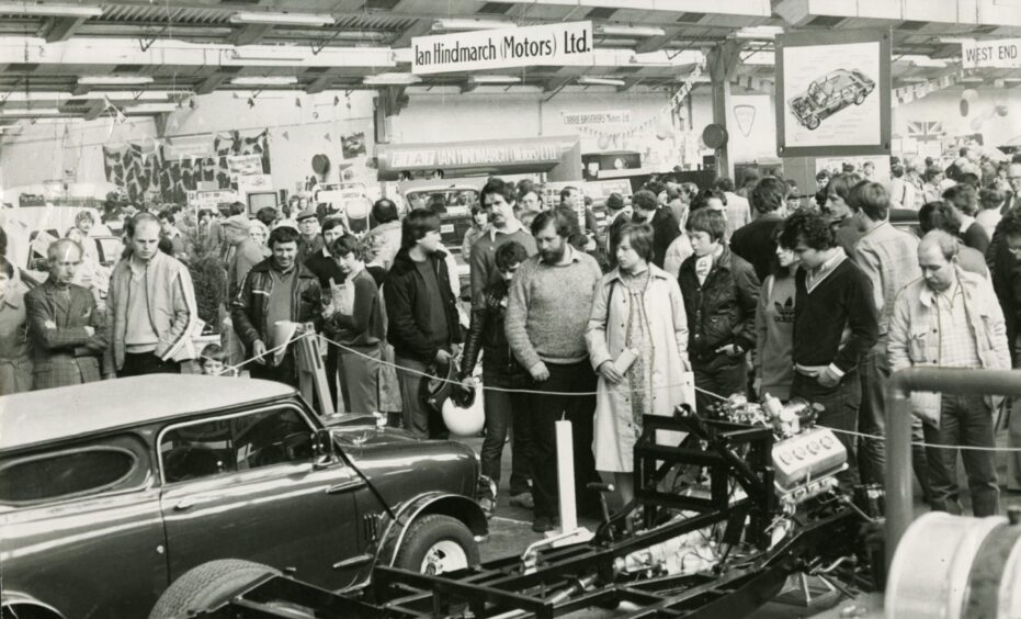 The scene at Douglasfield Works in May 1981, as crowds look at vehicles