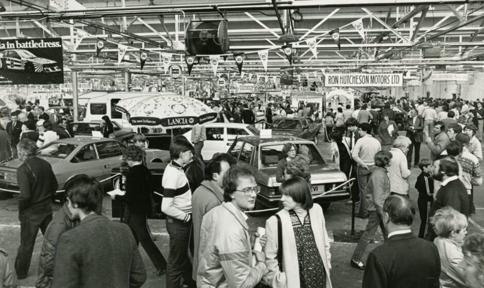 Some of the crowd at the Dundee Motor Show in 1982.