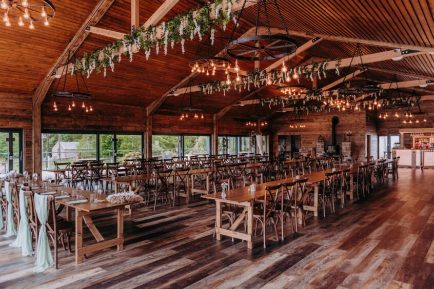 Glen Clova Hotel wedding barn.