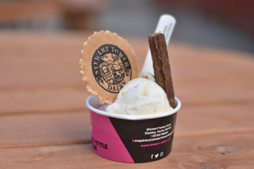A tub of ice cream from Stewart Tower Dairy.