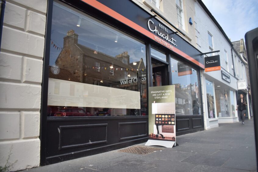The Hotel Chocolat shopfront in St Andrews, pictured from Market Street.