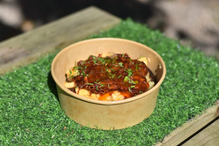 The Porky Mac served at The Topped Tattie.