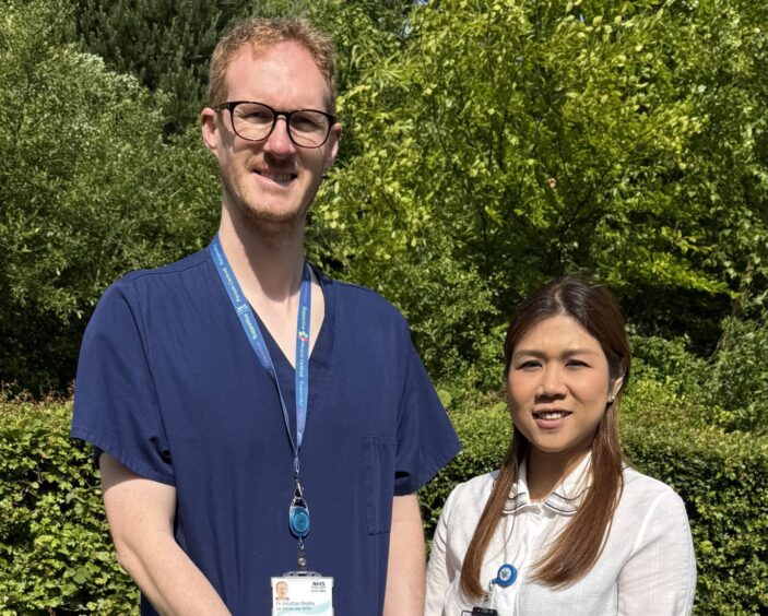 Dr Jonathan Begley and colleague Dr Ingin Phyu Phyu.