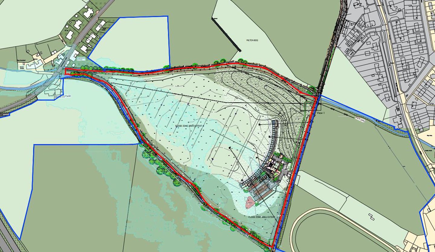 A map of the proposed site for the driving range