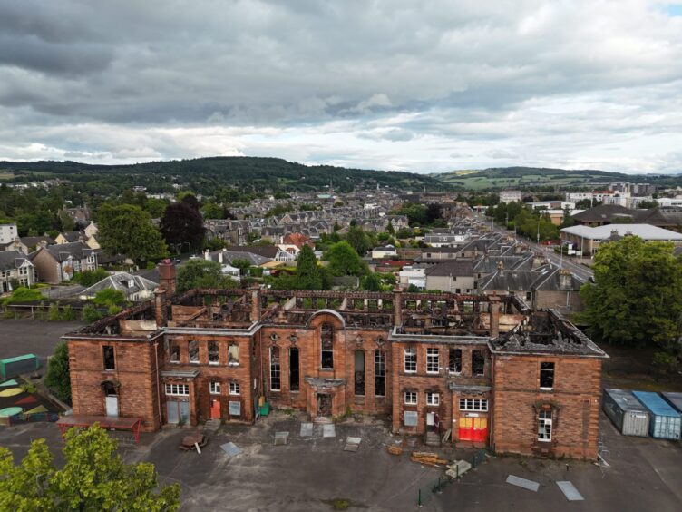The former school in Perth which was gutted by fire. 