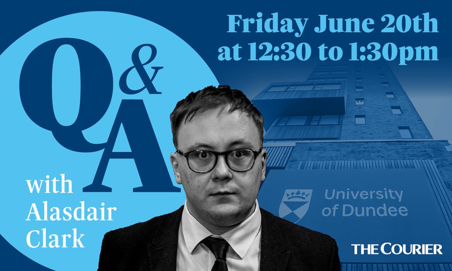 Advertisement for The Courier's Q&A on the Dundee University crisis which will take place in the comments section of this article.