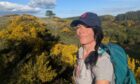 Gayle at the hillfort on Finavon Hill