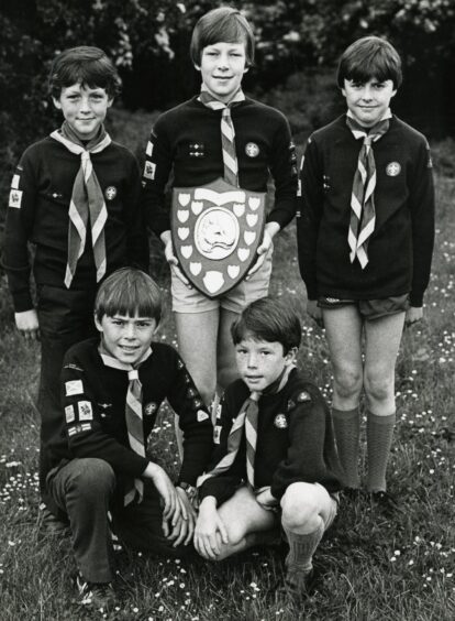 Cubs of the 3rd (Fife) Dunfermline Cubs in June 1981.