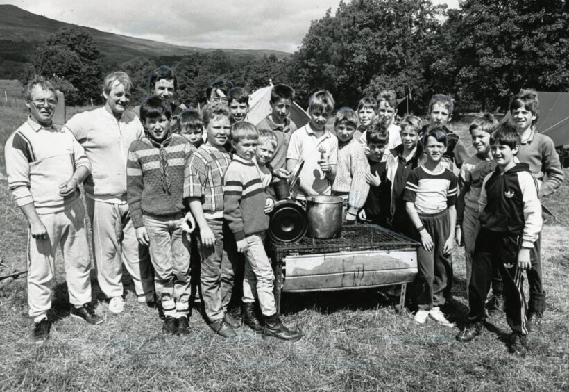 The 115th Fife Scouts spent a week camping in July 1987.