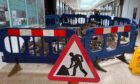 A section of the shopping centre was cordon off with barriers.