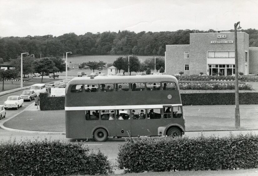 A bus passing NCR Camperdown plant.