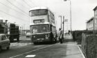 The number 28 letting passengers on and off at Douglas Road in May 1978. Image: DC Thomson.