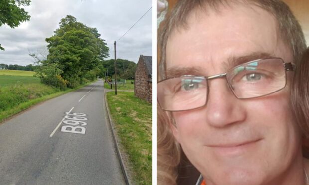 Graeme Noble from Arbroath died in a crash on the B966 in Aberdeenshire. Image: Police Scotland/Google Maps