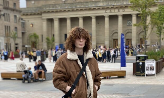 Jamie Boweles likes to buy his clothes from Vinted and second hand shops. Image: Dylan Lockhart/DC Thomson