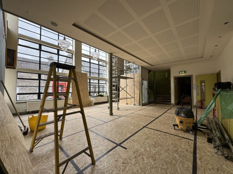 Construction work at cinema. 