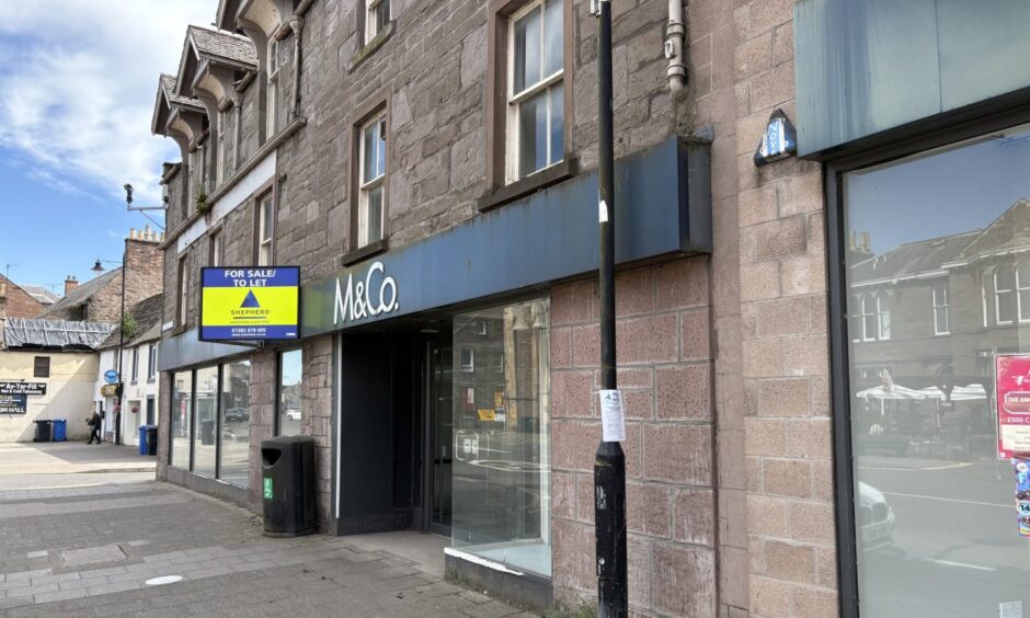 Former M&Co premises on East High Street in Forfar.