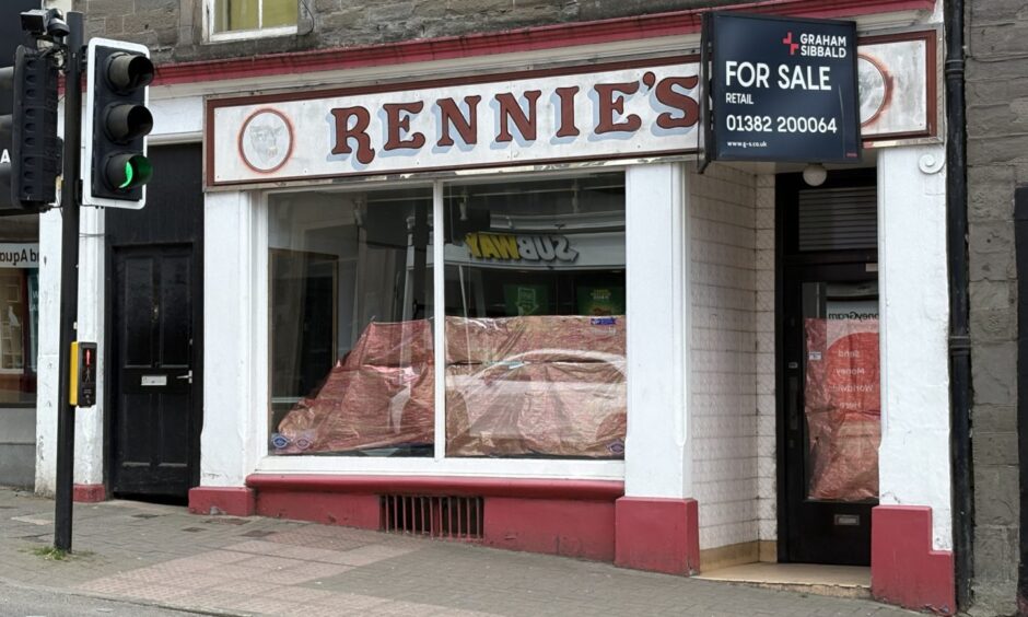 Former Rennie's butcher's shop in Forfar town centre.