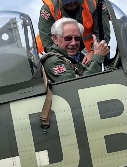 Brian Patterson, 83, from Forfar took a flight in a Spitfire.