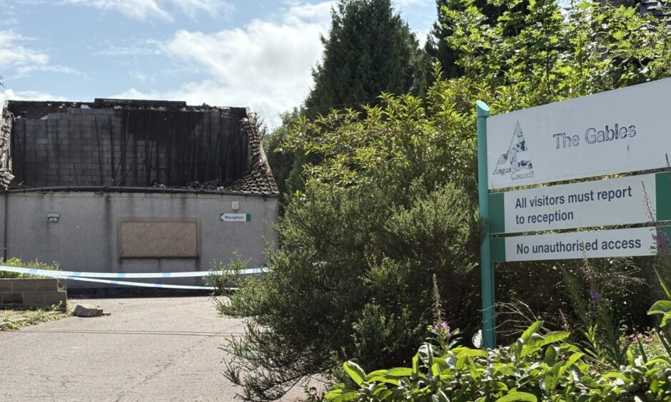 Fire damage to The Gables former care facility in Forfar.