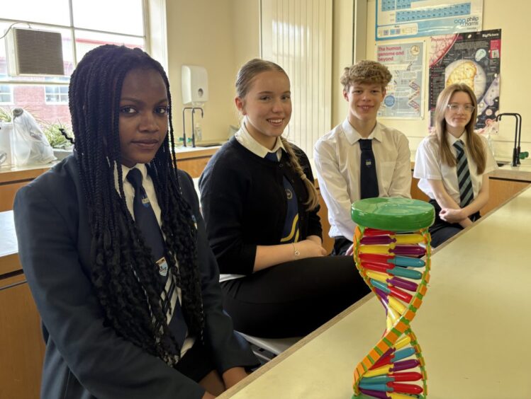 Webster's High School Kirriemuir taking part in Royal Society exhibition.