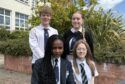 Webster's High pupils (from left) Joshua Heinowski, Menite Okoye-John, Kenzie Milne and Grace Bertram are in the group heading to London. Image: DC Thomson