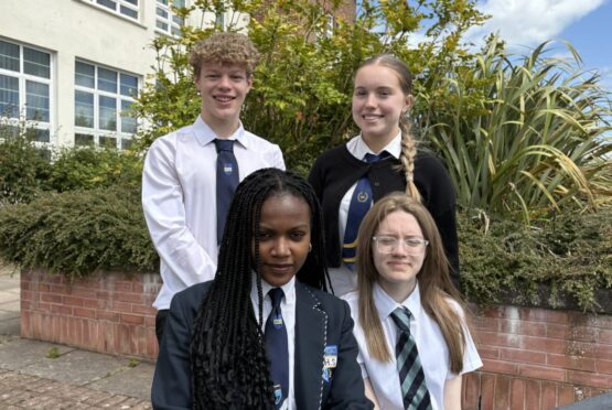 Webster's High pupils (from left) Joshua Heinowski, Menite Okoye-John, Kenzie Milne and Grace Bertram are in the group heading to London. Image: DC Thomson