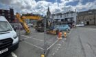 Emergency sewer repair works at Glen Bridge car park, Dunfermline.