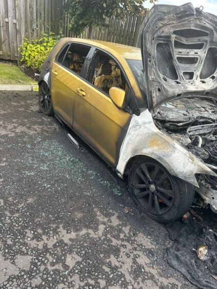 Burned car