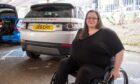 Fiona Cummings with her car at Ninewells Hospital Image: Kim Cessford/DC Thomson