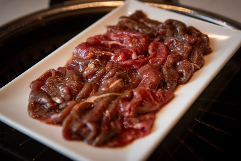 The beef slices at Korean BBQ Dundee. 