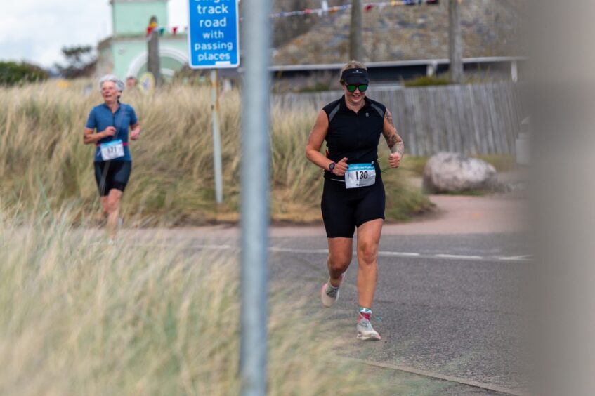 Competitors in the 10th anniversary Montrose triathlon.