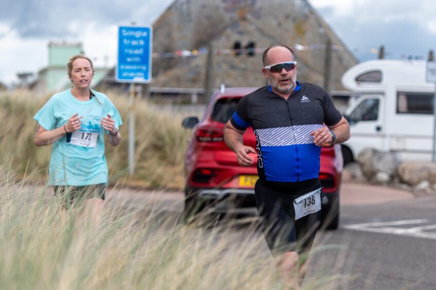 Competitors in the 10th anniversary Montrose triathlon.