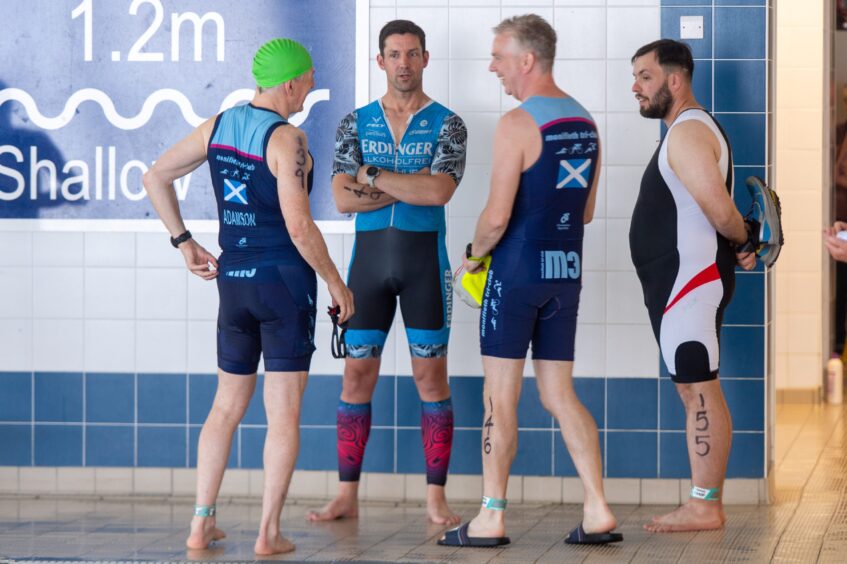 Competitors in the 10th anniversary Montrose triathlon.