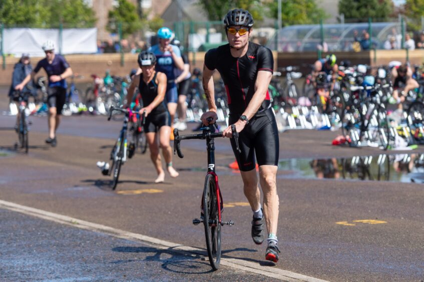Competitors in the 10th Montrose Triathlon.