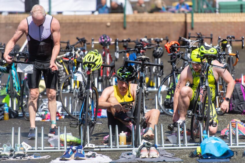 Competitors in the 10th Montrose Triathlon.